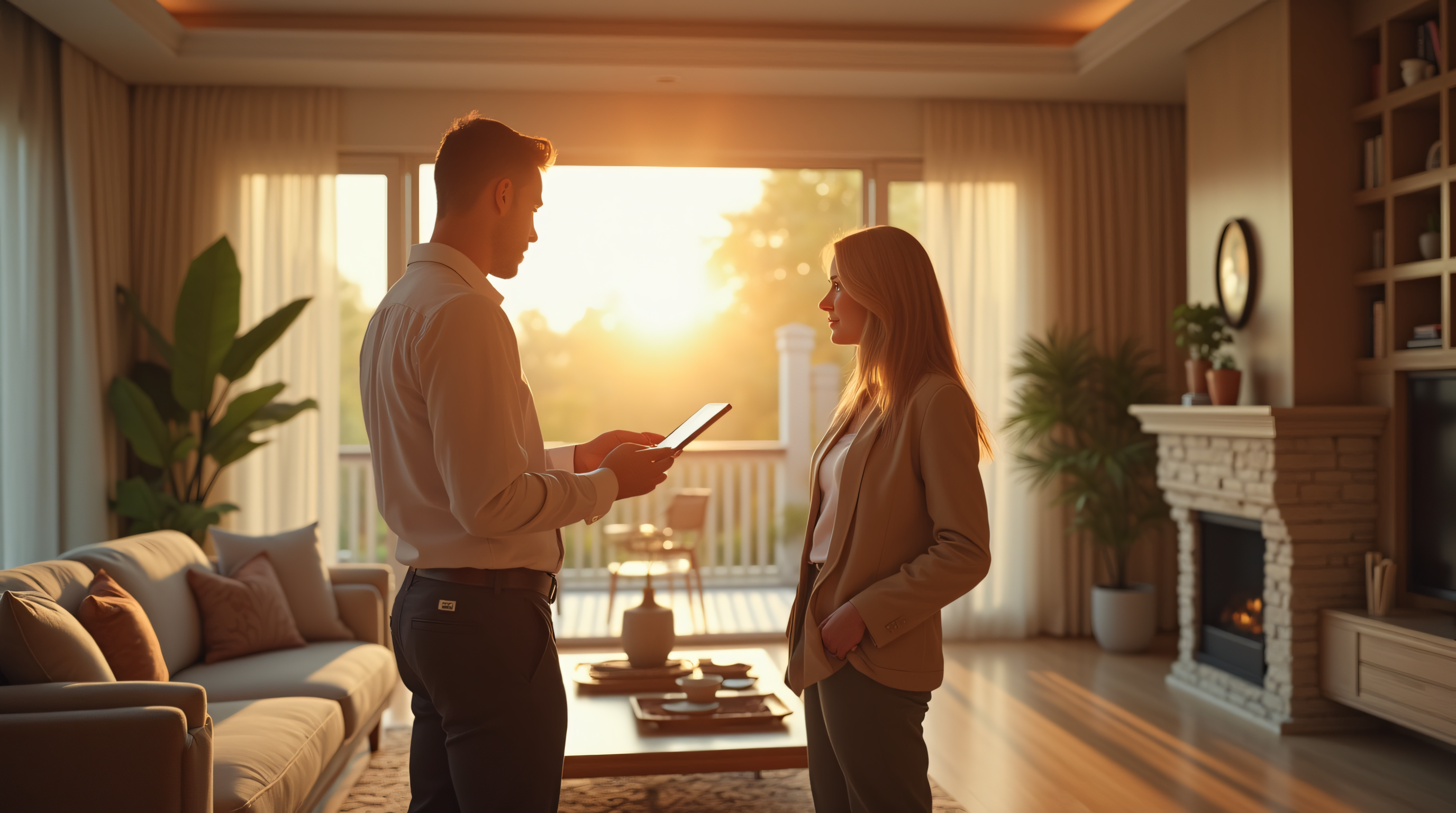 Living room with couple